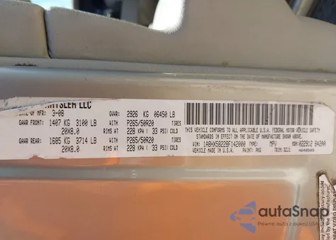 2008 Chrysler Aspen Limited from USA, damaged, VIN 1A8HX58228F142000